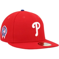 Men's Philadelphia Phillies New Era Red 9/11 Memorial Side Patch 59FIFTY Fitted Hat