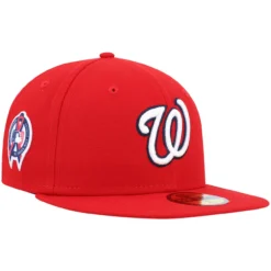 Men's Washington Nationals New Era Red 9/11 Memorial Side Patch 59FIFTY Fitted Hat