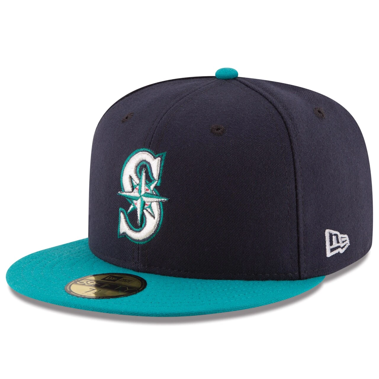 Men's Seattle Mariners New Era Navy/Aqua Alternate Authentic Collection On Field 59FIFTY Fitted Hat 1 Men's Seattle Mariners New Era Navy/Aqua Alternate Authentic Collection On Field 59FIFTY Fitted Hat
