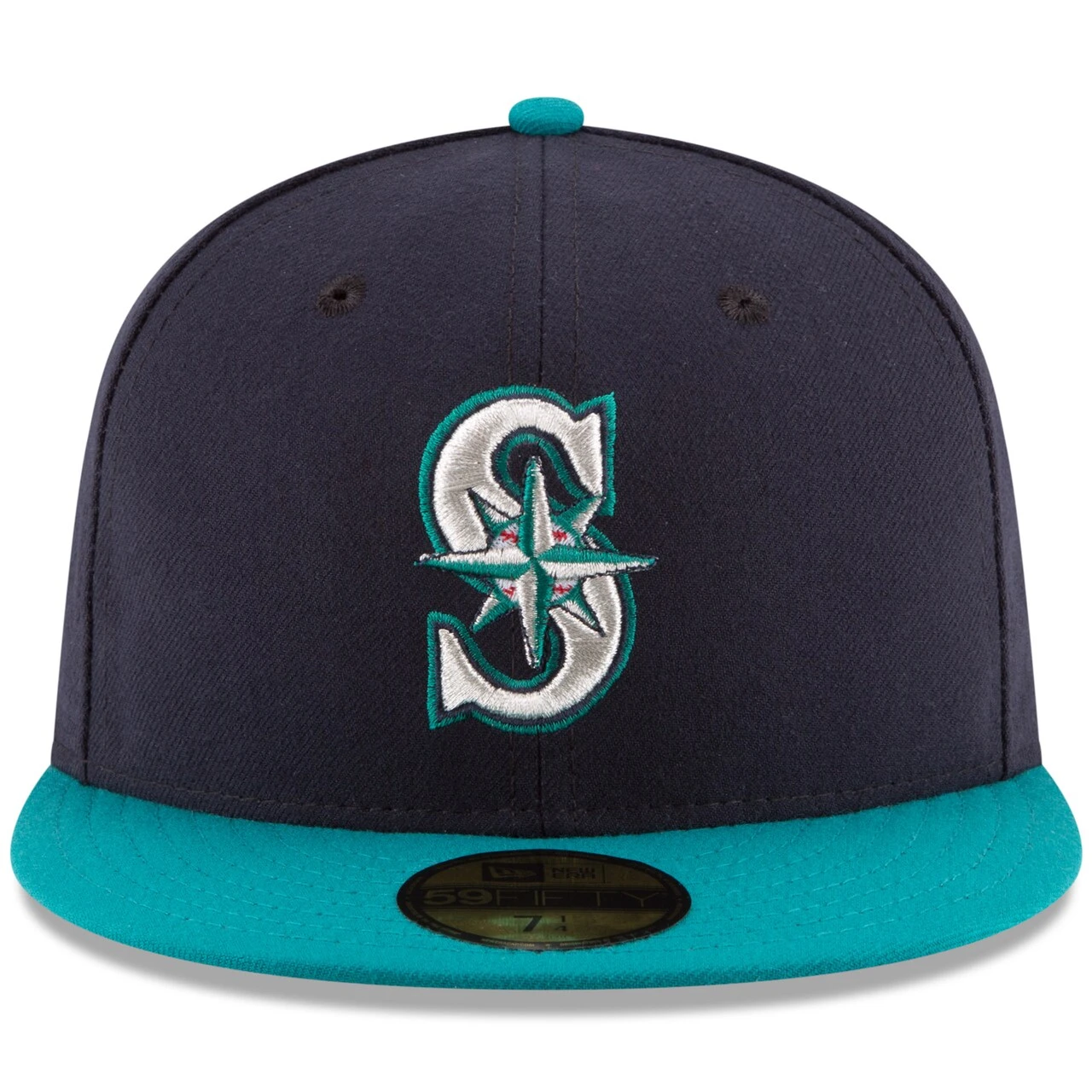 Men's Seattle Mariners New Era Navy/Aqua Alternate Authentic Collection On Field 59FIFTY Fitted Hat 2 Men's Seattle Mariners New Era Navy/Aqua Alternate Authentic Collection On Field 59FIFTY Fitted Hat - Image 2
