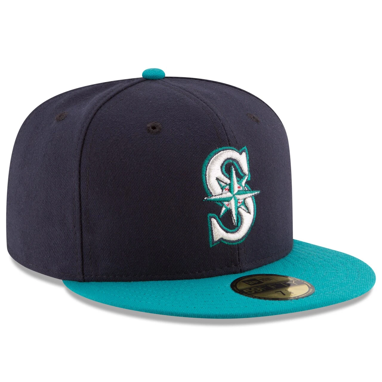 Men's Seattle Mariners New Era Navy/Aqua Alternate Authentic Collection On Field 59FIFTY Fitted Hat 3 Men's Seattle Mariners New Era Navy/Aqua Alternate Authentic Collection On Field 59FIFTY Fitted Hat - Image 3