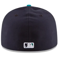 Men's Seattle Mariners New Era Navy/Aqua Alternate Authentic Collection On Field 59FIFTY Fitted Hat 7 Men's Seattle Mariners New Era Navy/Aqua Alternate Authentic Collection On Field 59FIFTY Fitted Hat -BaseballCap Hub Store aqua seattle mariners alternate authentic collection on field 59fifty fitted hat pi2659000 altimages ff 2659204alt4 full