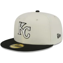 Men's Kansas City Royals New Era Stone/Black Chrome 59FIFTY Fitted Hat