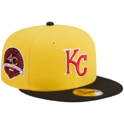 Men's Kansas City Royals New Era Yellow/Black Grilled 59FIFTY Fitted Hat