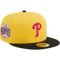 Men's Philadelphia Phillies New Era Yellow/Black Grilled 59FIFTY Fitted Hat