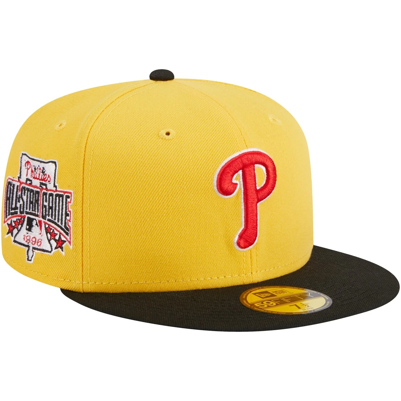 Men's Philadelphia Phillies New Era Yellow/Black Grilled 59FIFTY Fitted Hat 1 Men's Philadelphia Phillies New Era Yellow/Black Grilled 59FIFTY Fitted Hat