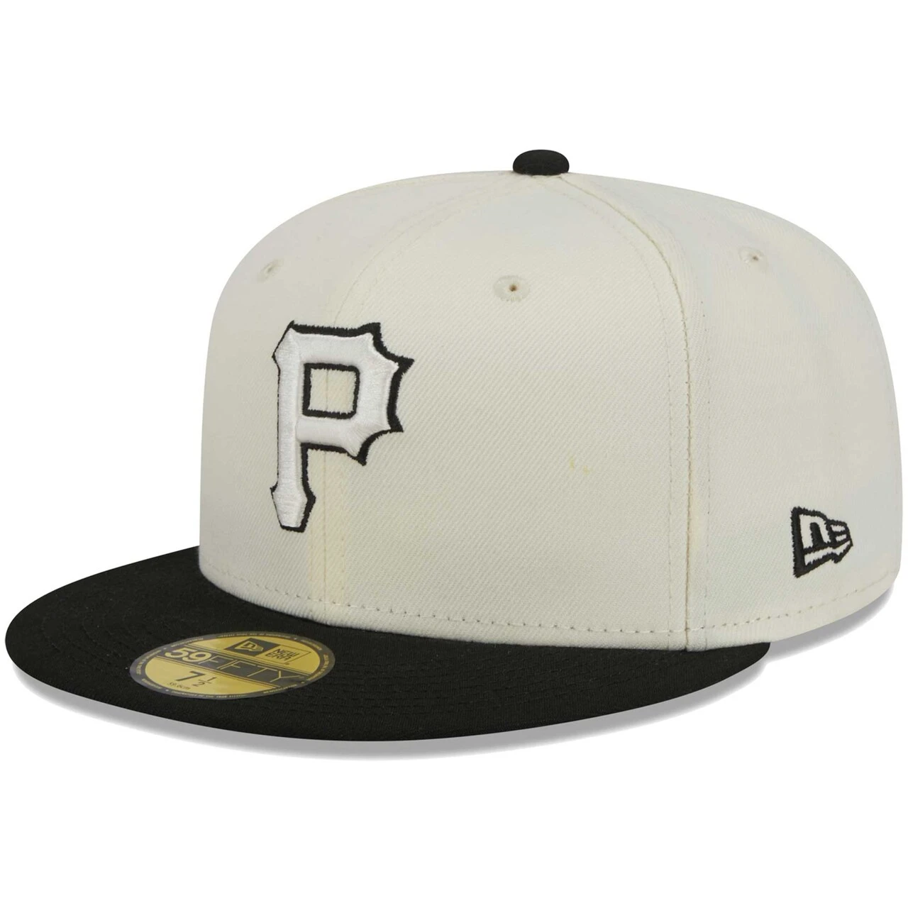 Men's Pittsburgh Pirates New Era Stone/Black Chrome 59FIFTY Fitted Hat 1 Men's Pittsburgh Pirates New Era Stone/Black Chrome 59FIFTY Fitted Hat