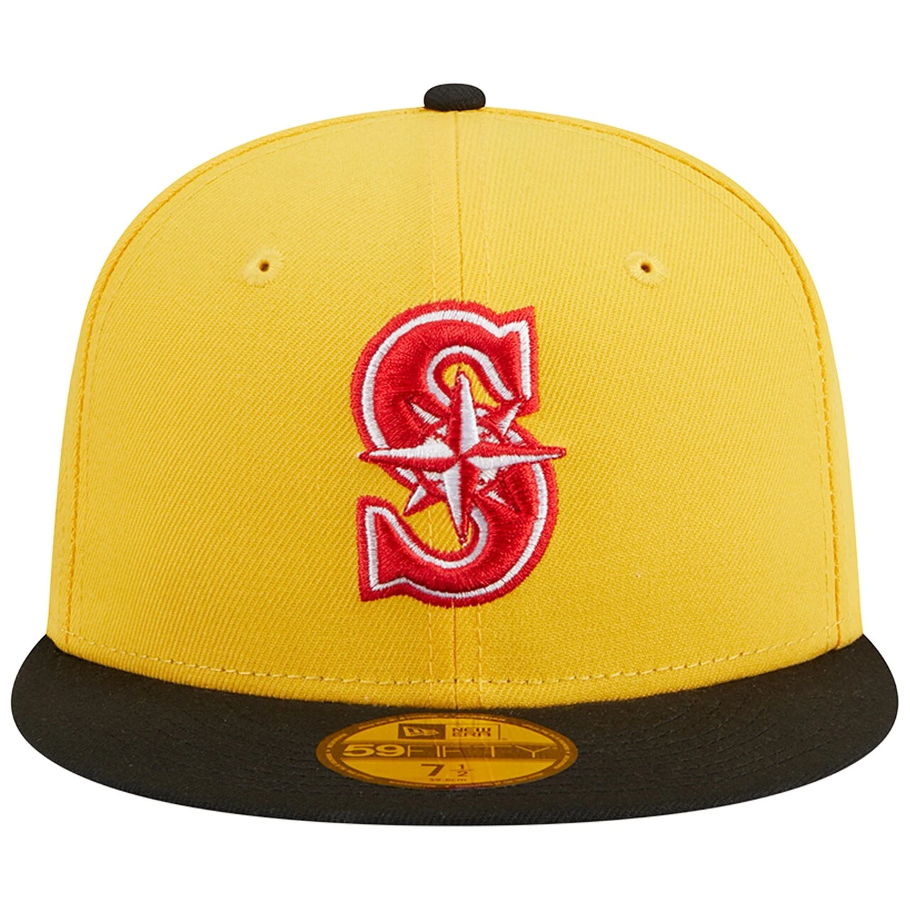 Men's Seattle Mariners New Era Yellow/Black Grilled 59FIFTY Fitted Hat 2 Men's Seattle Mariners New Era Yellow/Black Grilled 59FIFTY Fitted Hat - Image 2