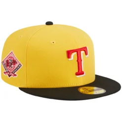 Men's Texas Rangers New Era Yellow/Black Grilled 59FIFTY Fitted Hat