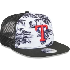 Men's Texas Rangers New Era White/Black Vacay 2.0 A-Frame Trucker 9FIFTY Snapback Hat -BaseballCap Hub Store black texas rangers vacay 20 a frame trucker 9fifty snapback hat ss5 p 200013044pv 3u lpchzaikwfew7nwit6jmv dop3a036xm6fbnufzir1