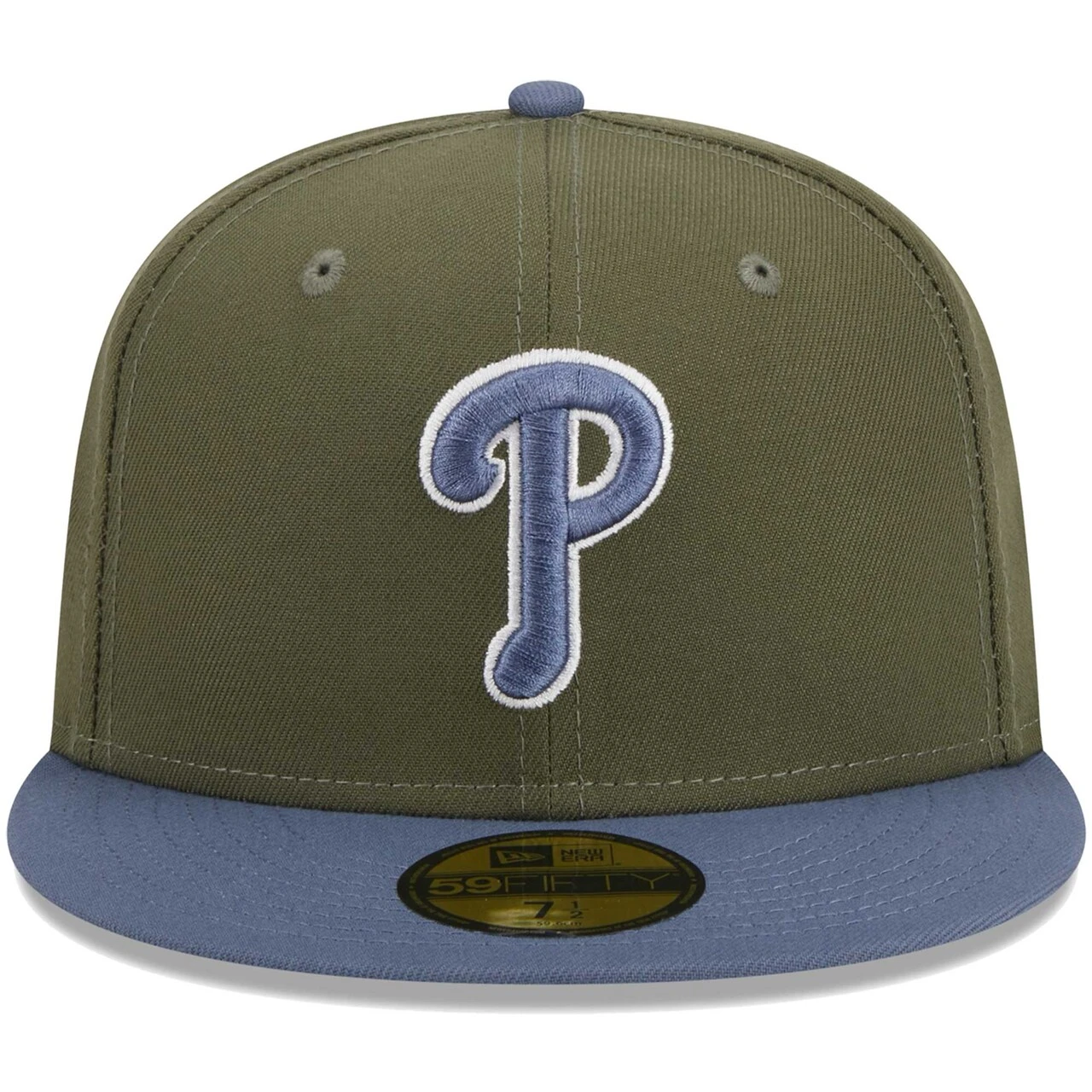 Men's Philadelphia Phillies New Era Olive/Blue 59FIFTY Fitted Hat 2 Men's Philadelphia Phillies New Era Olive/Blue 59FIFTY Fitted Hat - Image 2