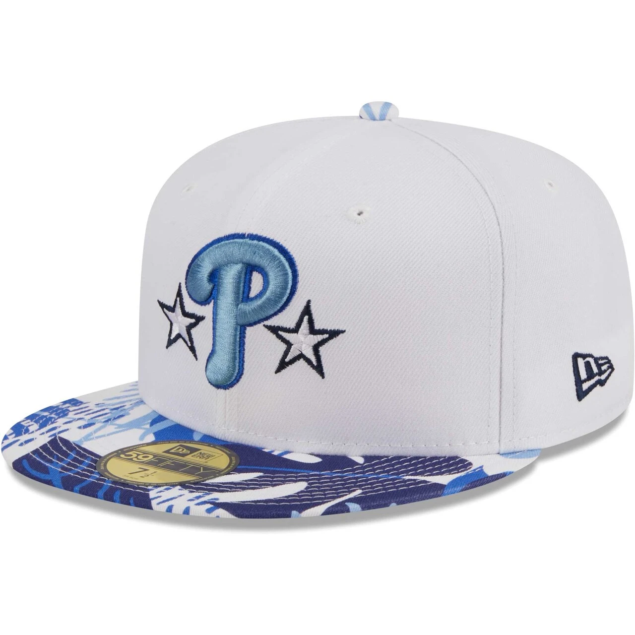 Men's Philadelphia Phillies New Era White/Blue Flamingo 59FIFTY Fitted Hat 1 Men's Philadelphia Phillies New Era White/Blue Flamingo 59FIFTY Fitted Hat