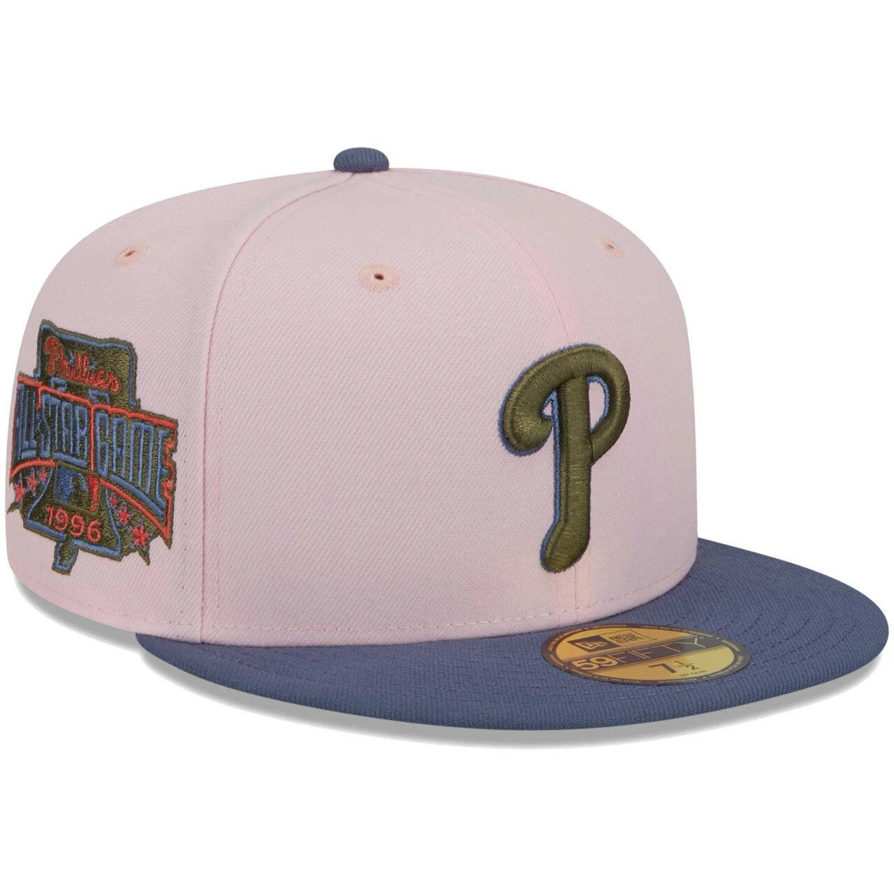 Men's Philadelphia Phillies New Era Pink/Blue Olive Undervisor 59FIFTY Fitted Hat 1 Men's Philadelphia Phillies New Era Pink/Blue Olive Undervisor 59FIFTY Fitted Hat