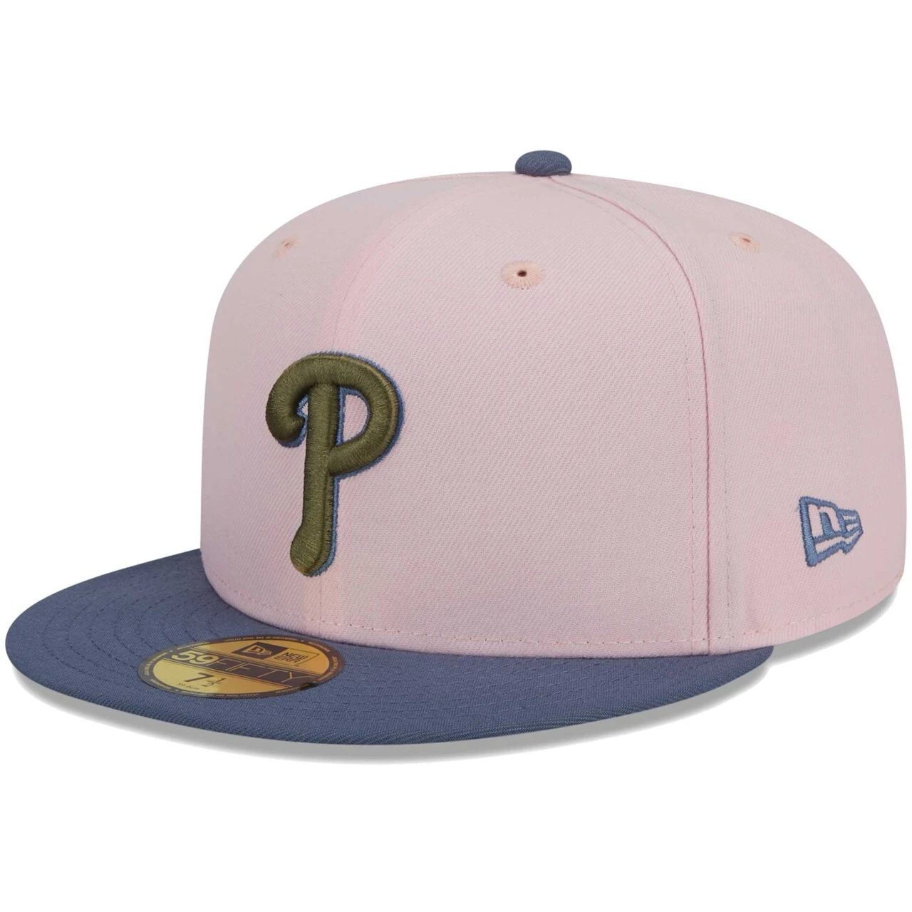 Men's Philadelphia Phillies New Era Pink/Blue Olive Undervisor 59FIFTY Fitted Hat 3 Men's Philadelphia Phillies New Era Pink/Blue Olive Undervisor 59FIFTY Fitted Hat - Image 3