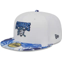 Men's Pittsburgh Pirates New Era White/Blue Flamingo 59FIFTY Fitted Hat