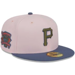 Men's Pittsburgh Pirates New Era Pink/Blue Olive Undervisor 59FIFTY Fitted Hat