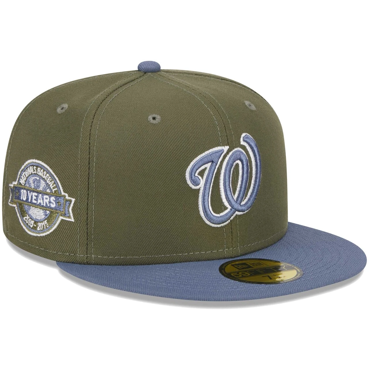 Men's Washington Nationals New Era Olive/Blue 59FIFTY Fitted Hat 1 Men's Washington Nationals New Era Olive/Blue 59FIFTY Fitted Hat