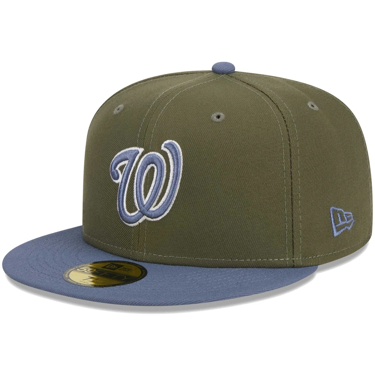 Men's Washington Nationals New Era Olive/Blue 59FIFTY Fitted Hat 3 Men's Washington Nationals New Era Olive/Blue 59FIFTY Fitted Hat - Image 3