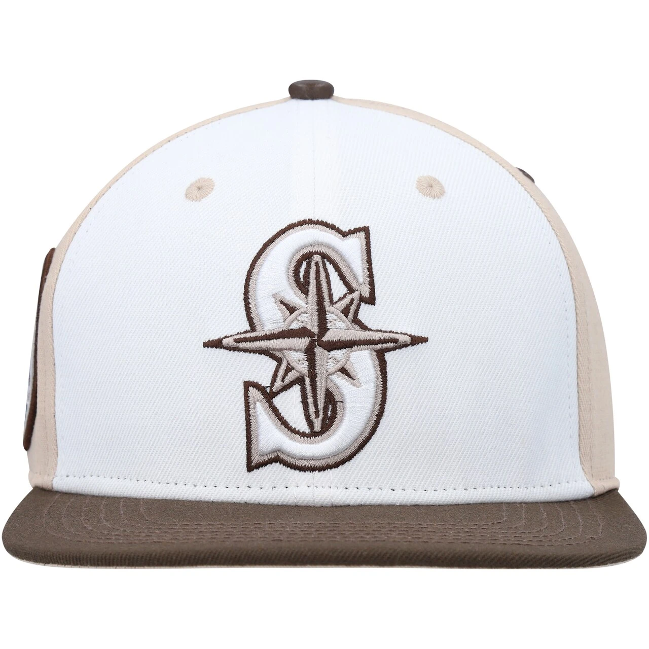 Men's Seattle Mariners Pro Standard White/Brown Chocolate Ice Cream Drip Snapback Hat 2 Men's Seattle Mariners Pro Standard White/Brown Chocolate Ice Cream Drip Snapback Hat - Image 2