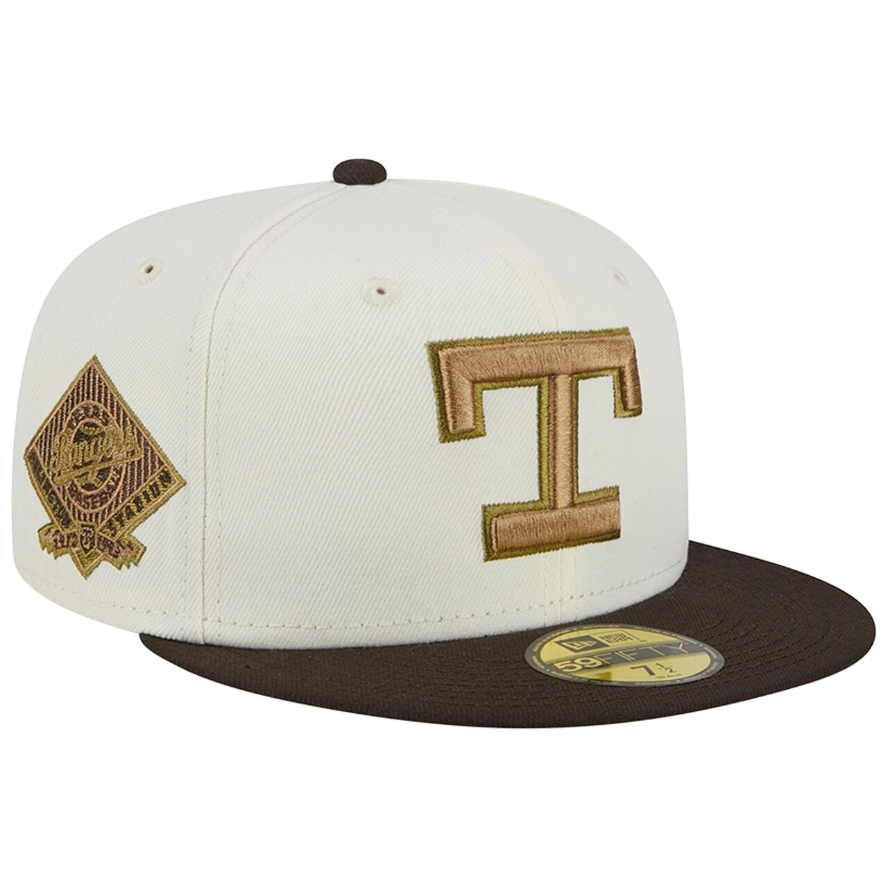 Men's Texas Rangers New Era White/Brown Arlington Stadium 59FIFTY Fitted Hat 1 Men's Texas Rangers New Era White/Brown Arlington Stadium 59FIFTY Fitted Hat