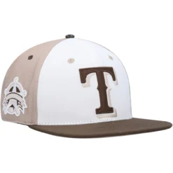 Men's Texas Rangers Pro Standard White/Brown Chocolate Ice Cream Drip Snapback Hat