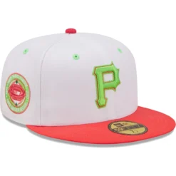 Men's Pittsburgh Pirates New Era White/Coral Final Season At Three Rivers Stadium Strawberry Lolli 59FIFTY Fitted Hat