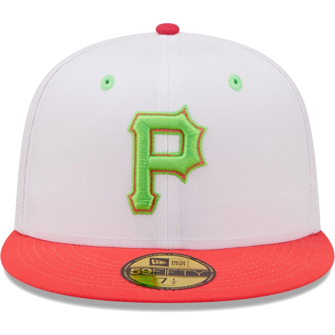 Men's Pittsburgh Pirates New Era White/Coral Final Season At Three Rivers Stadium Strawberry Lolli 59FIFTY Fitted Hat 2 Men's Pittsburgh Pirates New Era White/Coral Final Season At Three Rivers Stadium Strawberry Lolli 59FIFTY Fitted Hat - Image 2