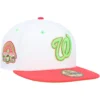 Men's Washington Nationals New Era White/Coral Robert F. Kennedy Memorial Stadium Strawberry Lolli 59FIFTY Fitted Hat