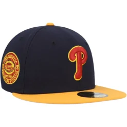 Men's Philadelphia Phillies New Era Navy/Gold Primary Logo 59FIFTY Fitted Hat