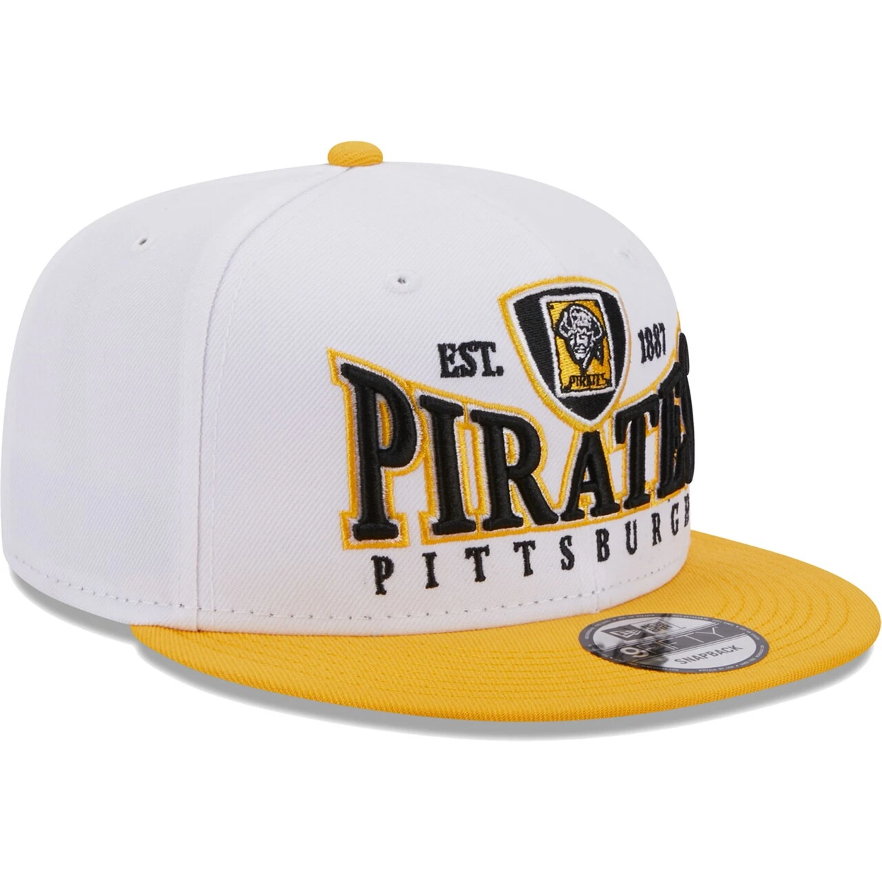 Men's Pittsburgh Pirates New Era White/Gold Crest 9FIFTY Snapback Hat 3 Men's Pittsburgh Pirates New Era White/Gold Crest 9FIFTY Snapback Hat - Image 3