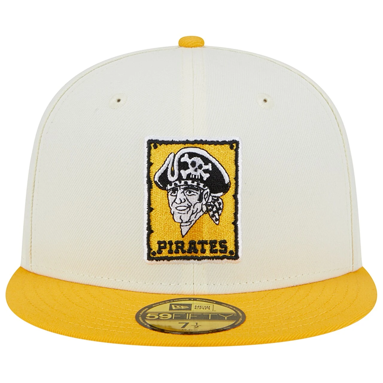 Men's Pittsburgh Pirates New Era Stone/Gold Retro 59FIFTY Fitted Hat 2 Men's Pittsburgh Pirates New Era Stone/Gold Retro 59FIFTY Fitted Hat - Image 2