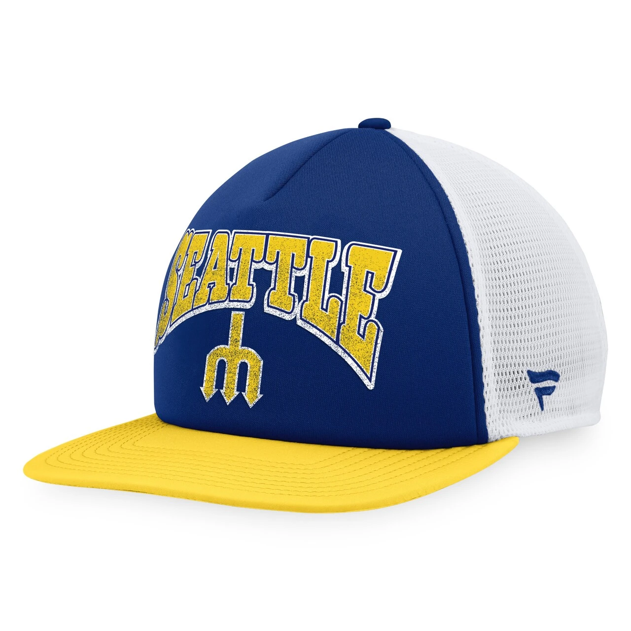 Men's Seattle Mariners Fanatics Branded Royal/Gold Heritage Foam Front Trucker Snapback Hat 1 Men's Seattle Mariners Fanatics Branded Royal/Gold Heritage Foam Front Trucker Snapback Hat