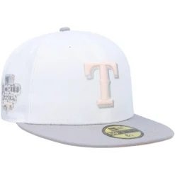 Men's Texas Rangers New Era White/Gray 2010 World Series Side Patch Undervisor 59FIFTY Fitted Hat