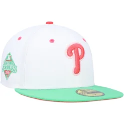 Men's Philadelphia Phillies New Era White/Green 2008 World Series Watermelon Lolli 59FIFTY Fitted Hat