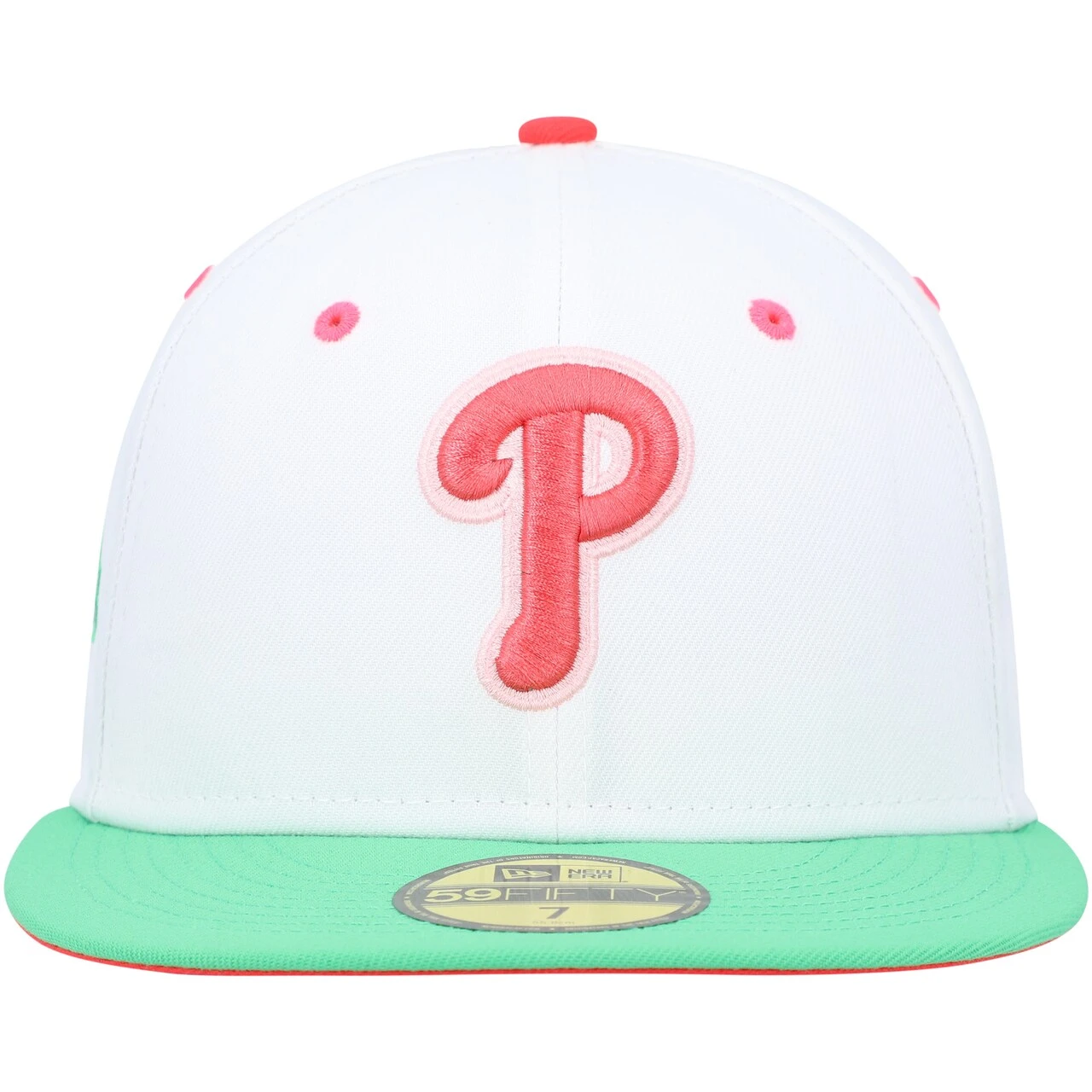 Men's Philadelphia Phillies New Era White/Green 2008 World Series Watermelon Lolli 59FIFTY Fitted Hat 2 Men's Philadelphia Phillies New Era White/Green 2008 World Series Watermelon Lolli 59FIFTY Fitted Hat - Image 2