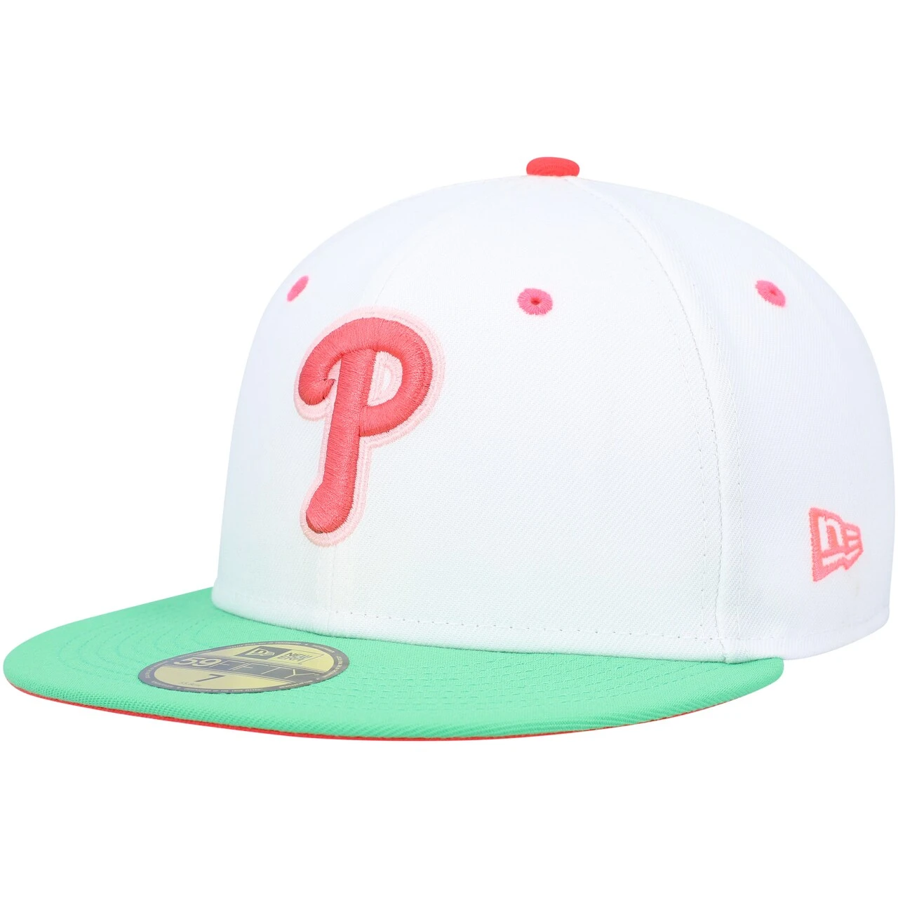 Men's Philadelphia Phillies New Era White/Green 2008 World Series Watermelon Lolli 59FIFTY Fitted Hat 3 Men's Philadelphia Phillies New Era White/Green 2008 World Series Watermelon Lolli 59FIFTY Fitted Hat - Image 3