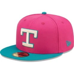 Men's Texas Rangers New Era Pink/Green Cooperstown Collection 1993 American League Passion Forest 59FIFTY Fitted Hat -BaseballCap Hub Store green texas rangers cooperstown collection 1993 american league passion forest 59fifty fitted hat ss5 p 4789430pv 3u a4idgfroenljybgm86tuv co9ax2ai1r23vcwrfdkx