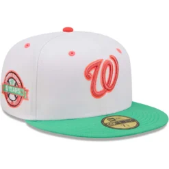 Men's Washington Nationals New Era White/Green 10th Anniversary Watermelon Lolli 59FIFTY Fitted Hat