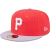 Men's Pittsburgh Pirates New Era Red/Lavender Spring Color Two-Tone 59FIFTY Fitted Hat