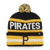 Men's Pittsburgh Pirates '47 Black Bering Cuffed Knit Hat With Pom