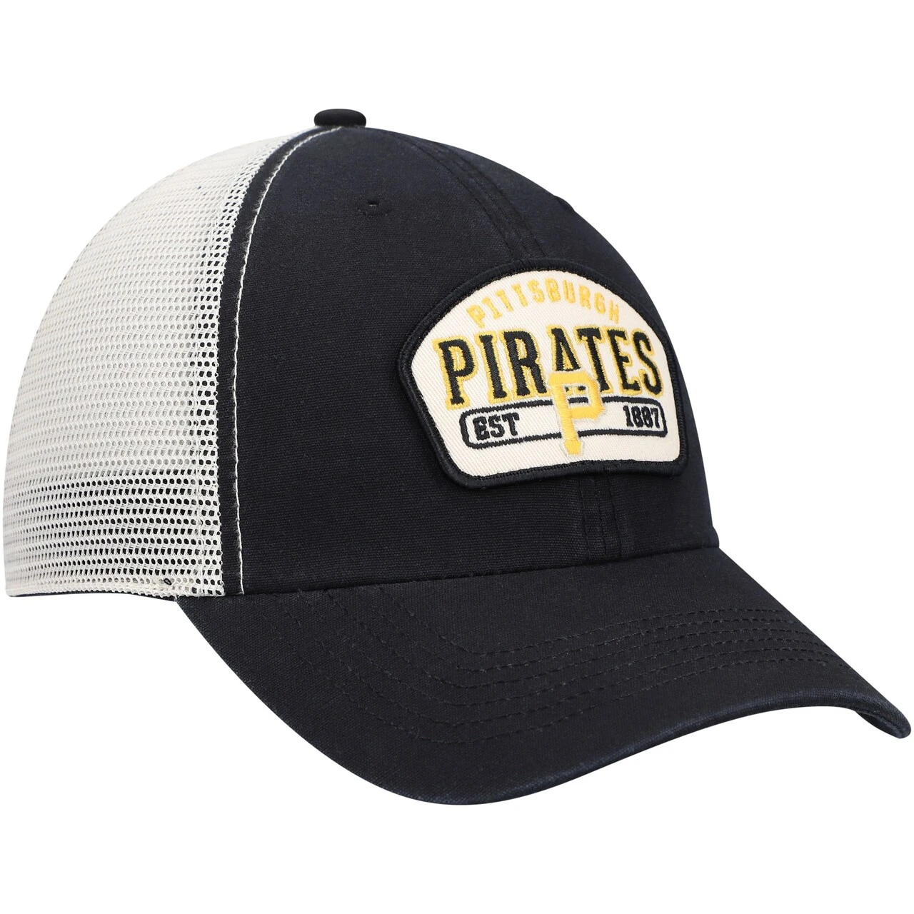 Men's Pittsburgh Pirates '47 Black Penwald Clean Up Trucker Snapback Hat 3 Men's Pittsburgh Pirates '47 Black Penwald Clean Up Trucker Snapback Hat - Image 3