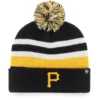 Men's Pittsburgh Pirates '47 Black State Line Cuffed Knit Hat With Pom