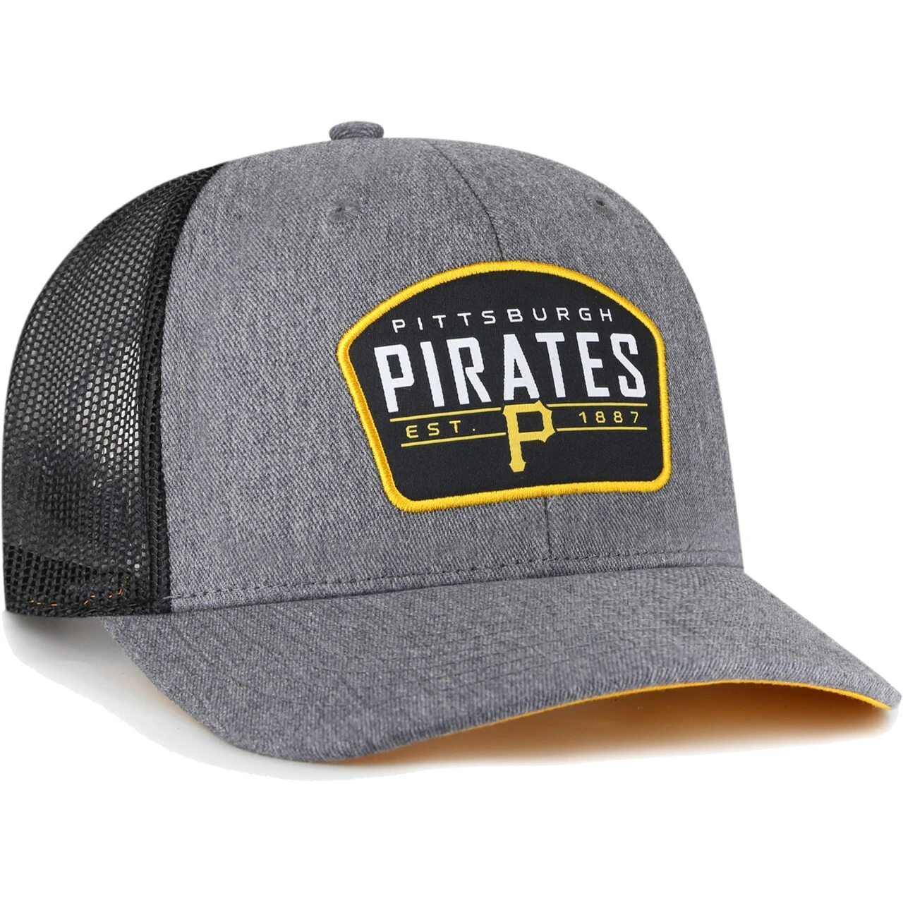 Men's Pittsburgh Pirates '47 Charcoal Slate Trucker Snapback Hat 2 Men's Pittsburgh Pirates '47 Charcoal Slate Trucker Snapback Hat - Image 2