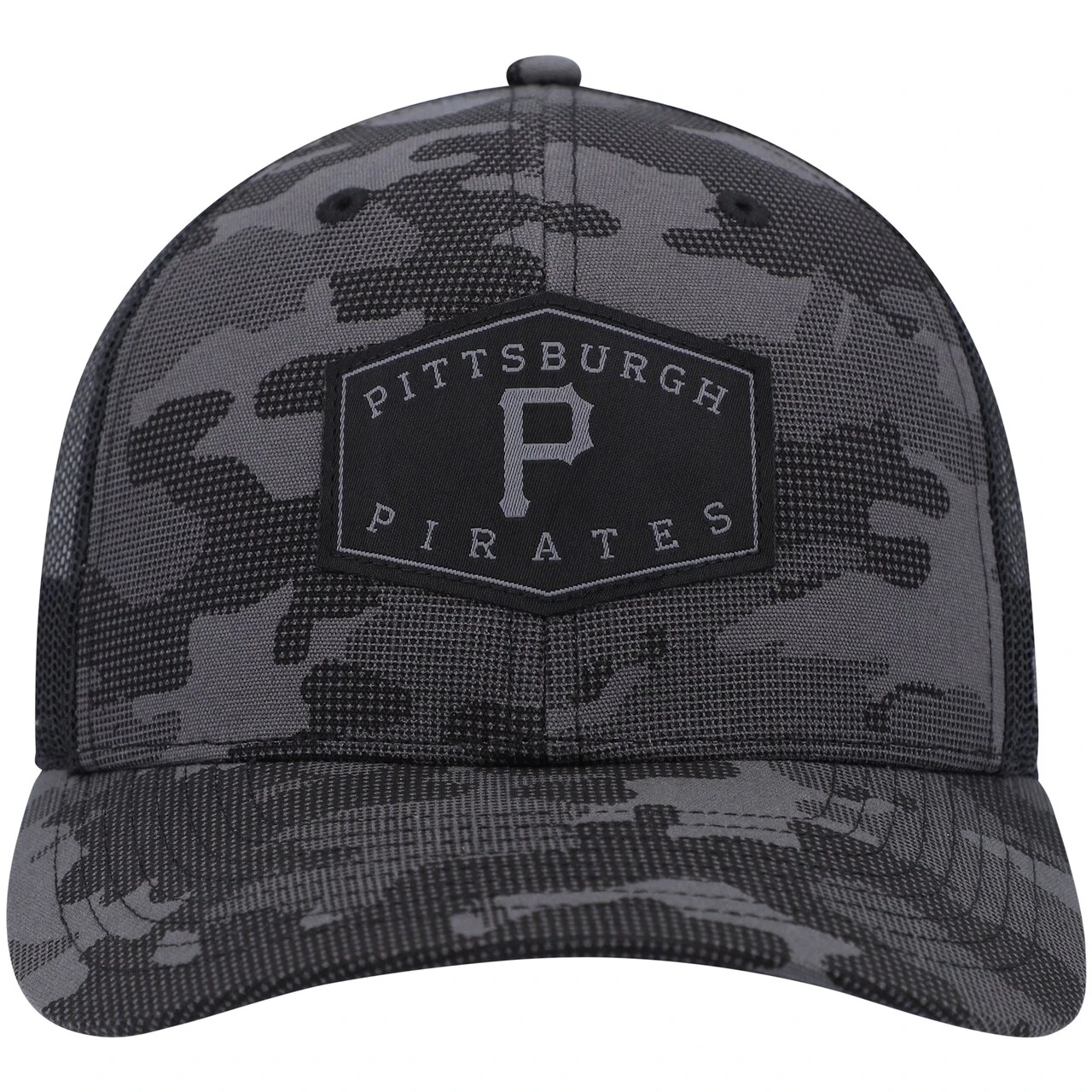 Men's Pittsburgh Pirates '47 Charcoal Tonal Camo Convoy Trucker Snapback Hat 2 Men's Pittsburgh Pirates '47 Charcoal Tonal Camo Convoy Trucker Snapback Hat - Image 2