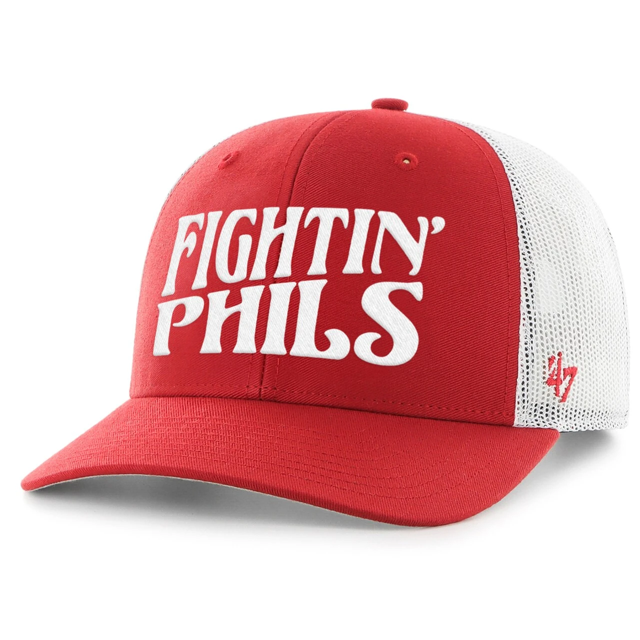 Men's Philadelphia Phillies '47 Red Fighting Phils Trucker Snapback Hat 2 Men's Philadelphia Phillies '47 Red Fighting Phils Trucker Snapback Hat - Image 2