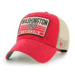 Men's Washington Nationals '47 Red Four Stroke Clean Up Trucker Snapback Hat