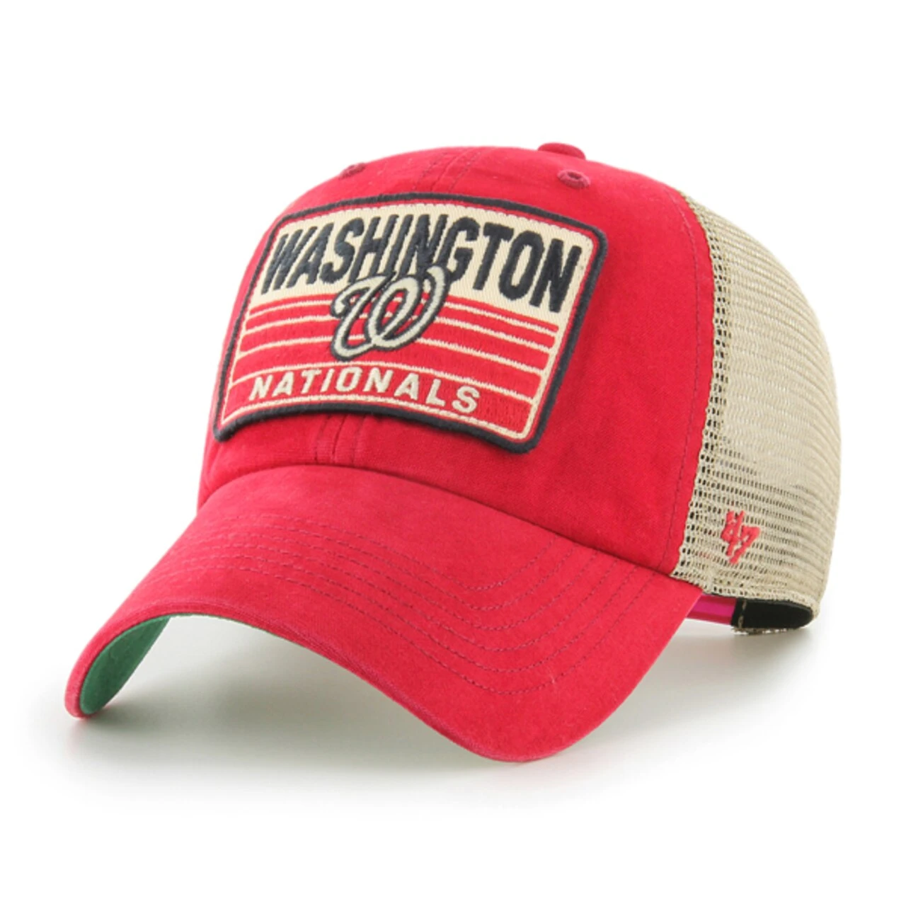 Men's Washington Nationals '47 Red Four Stroke Clean Up Trucker Snapback Hat 1 Men's Washington Nationals '47 Red Four Stroke Clean Up Trucker Snapback Hat