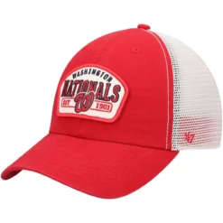 Men's Washington Nationals '47 Red Penwald Clean Up Trucker Snapback Hat