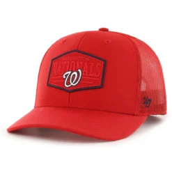 Men's Washington Nationals '47 Red Ridgeline Tonal Patch Trucker Adjustable Hat
