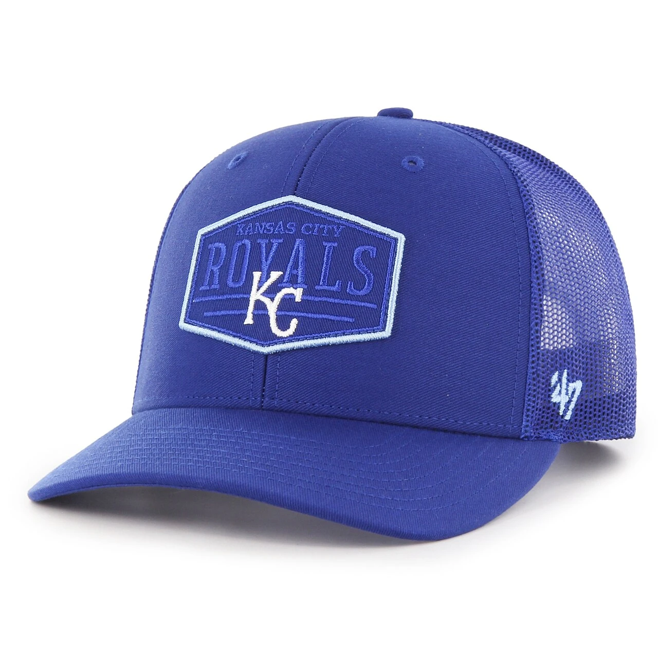 Men's Kansas City Royals '47 Royal Ridgeline Tonal Patch Trucker Adjustable Hat 1 Men's Kansas City Royals '47 Royal Ridgeline Tonal Patch Trucker Adjustable Hat